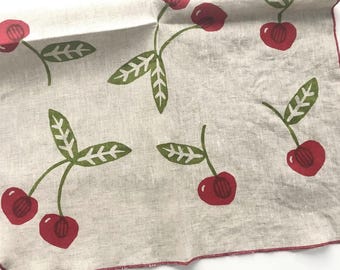 Cherries Linen Tea Towel