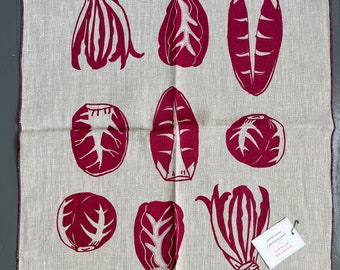 Radicchio Linen Tea Towel