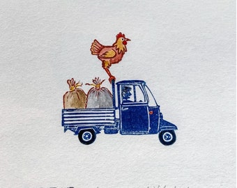 Tatti Stampa print: Chicken with feed