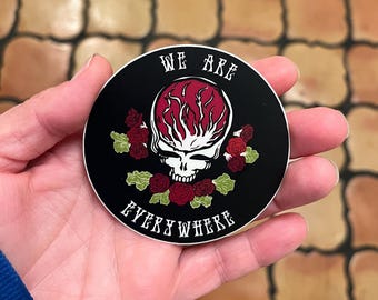 We Are Everywhere round sticker (black)