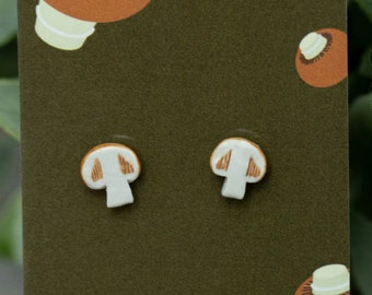 Mushroom Stud Earrings by Plant Posse