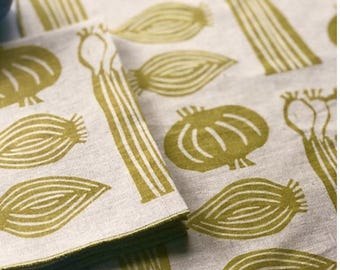 Alliums Linen Tea Towel
