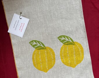 Lemon Linen Tea Towel