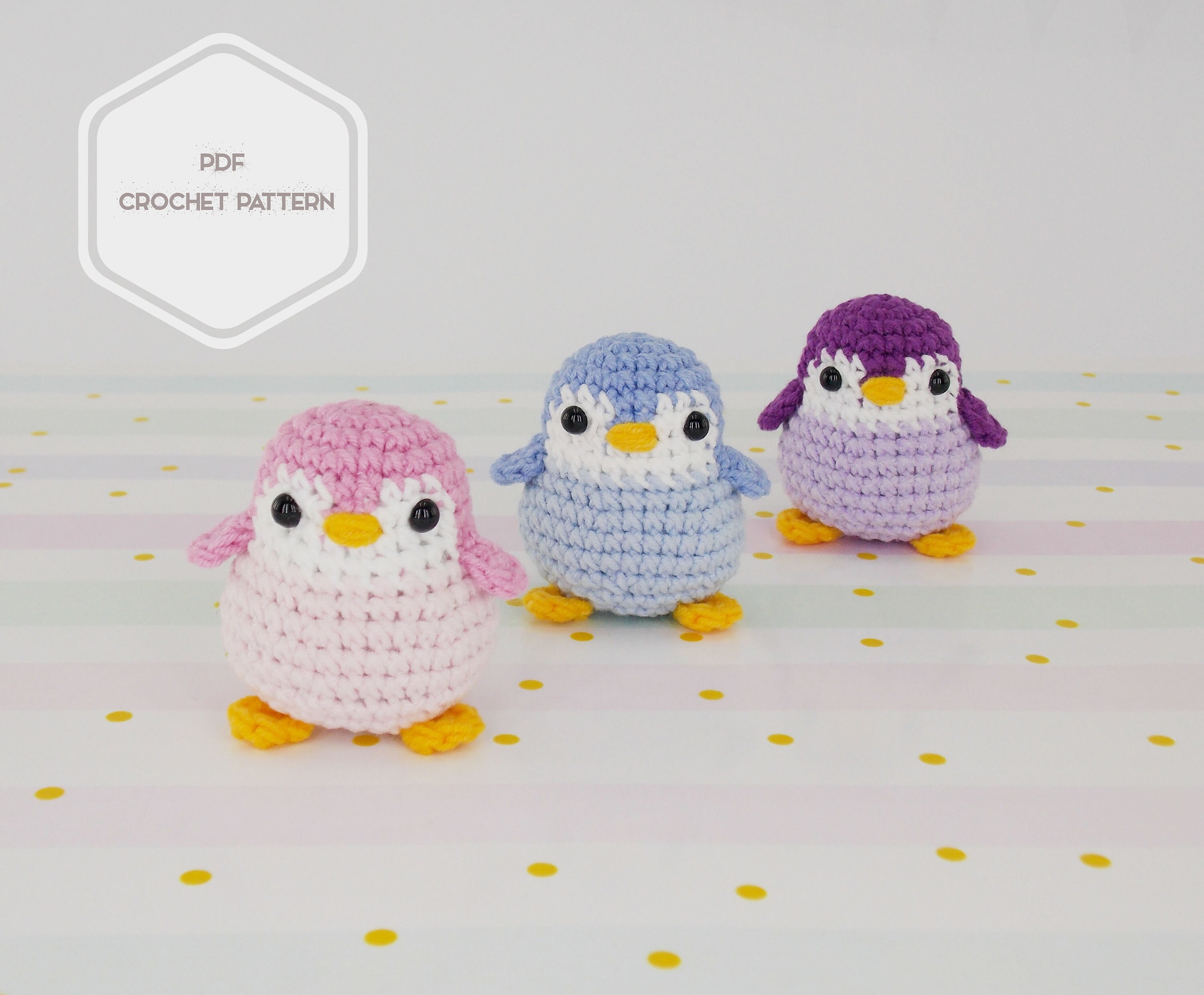 ペンギンのかぎ針編みパターン：ぬいぐるみ（PDFパターン