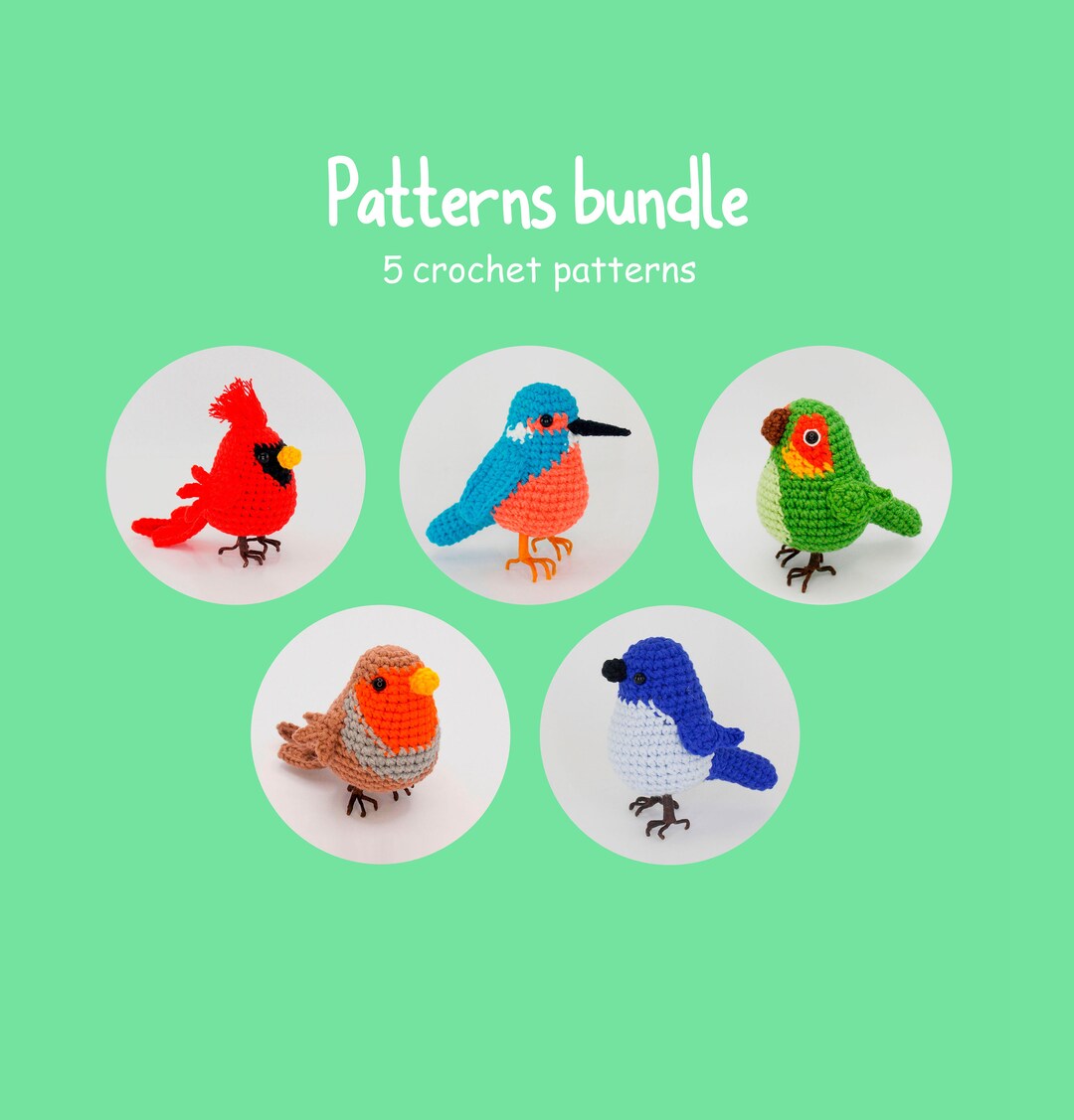 Set of Crochet Patterns / Birds / - Etsy