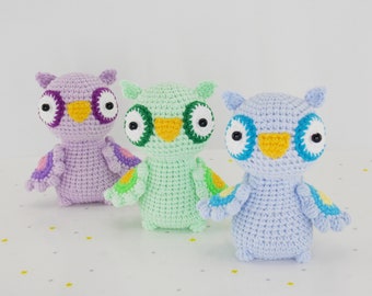 Gehaakt uilenpatroon amigurumi: knuffeldier (pdf-patroon)