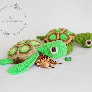 Amigurumi crochet pattern sea turtle / crocheted turtle / amigurumi animals / stuffed turtle / easy crochet pattern / baby toy turtle / image 2