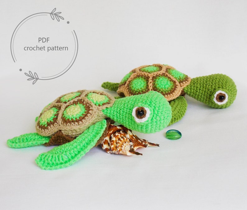 Amigurumi crochet pattern sea turtle / crocheted turtle / amigurumi animals / stuffed turtle / easy crochet pattern / baby toy turtle / image 2