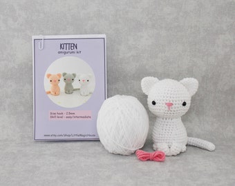 DIY amigurumi crochet kit kitten / craft project crochet kitten / handmade kitten /