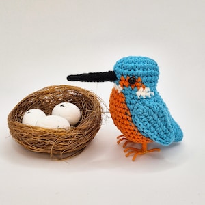 Amigurumi Kingfisher Crochet Pattern: Bird Toy (PDF Pattern)