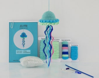 DIY amigurumi crochet kit little jellyfish / craft project crochet jellyfish