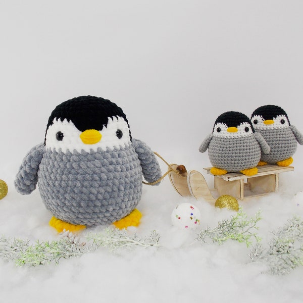 Patrón crochet amigurumi pingüino / pingüino tejido a crochet / animales amigurumi / pingüino de peluche /