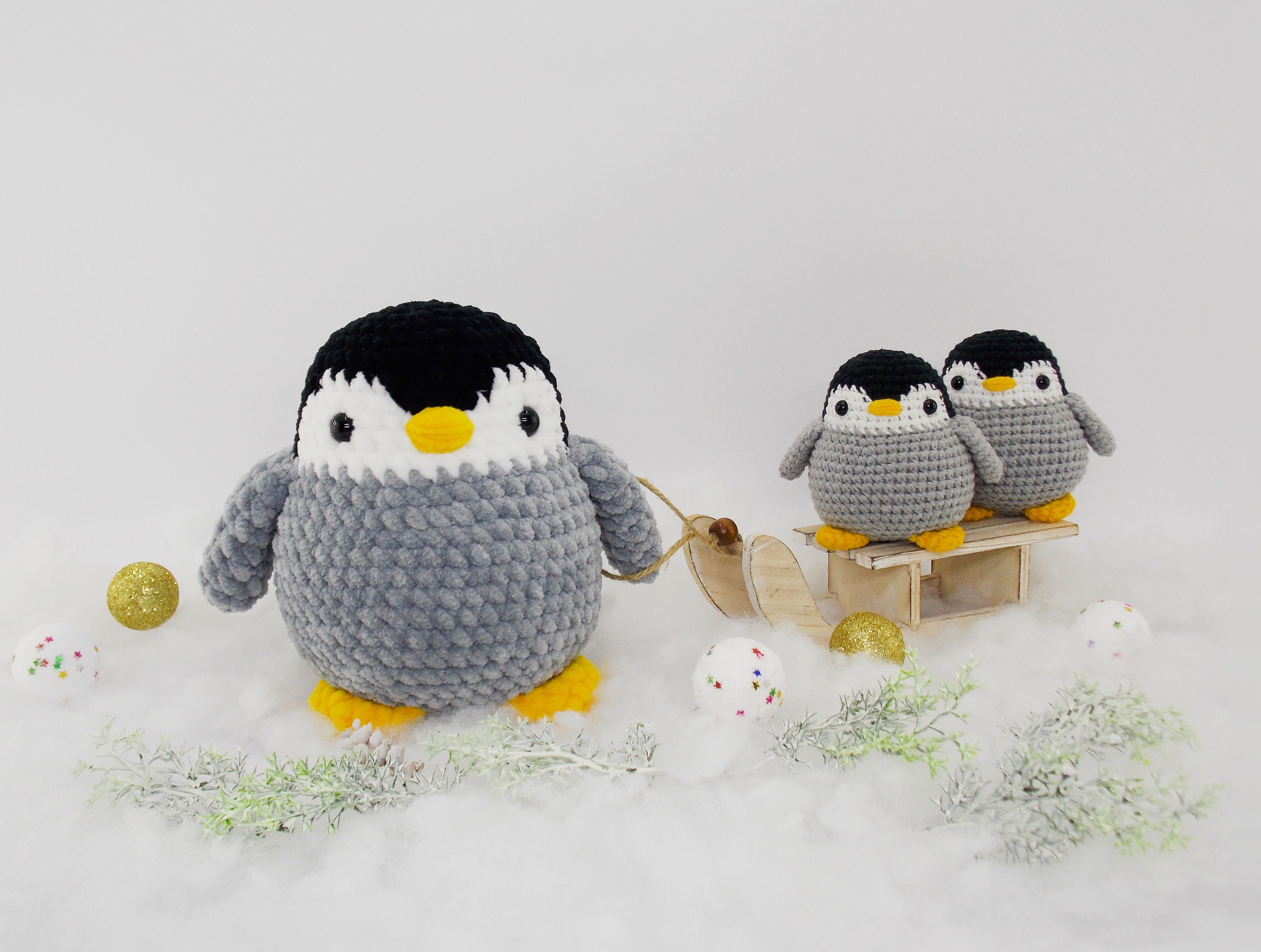 あみぐるみ ぺんぎん 2体セット ハンドメイド あみぐるみ編み図