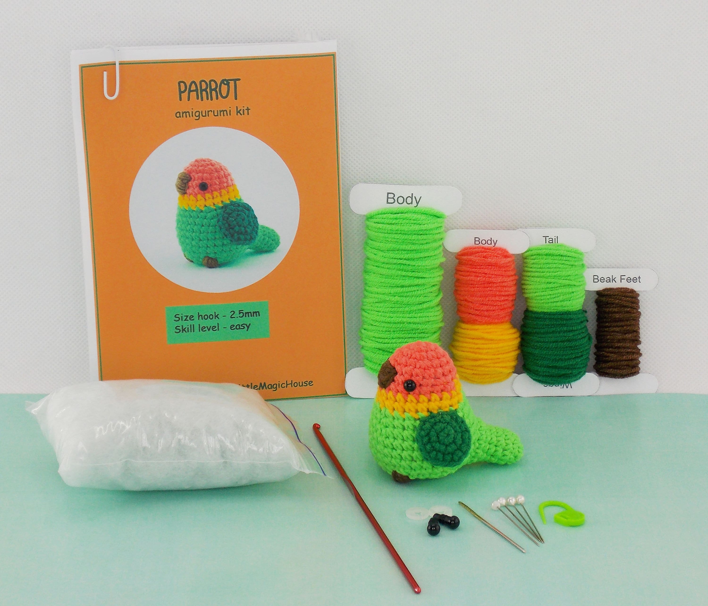 2022 Kawaii Crochet Kit: Includes Yarn, Stuffing, Needle, Hook, Eyes,Floss,  Book