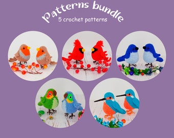 Set of crochet patterns / birds /