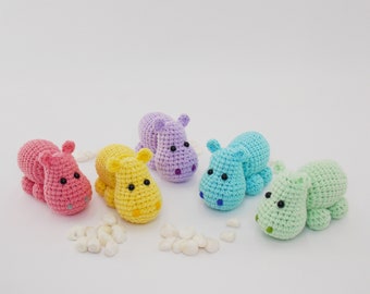 Amigurumi crochet pattern hippo / crocheted hippo / amigurumi animals / stuffed hippo /