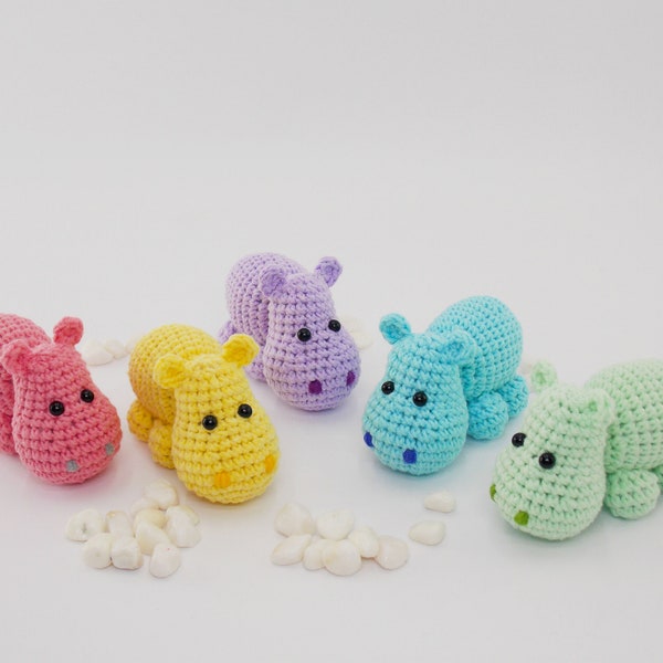 Amigurumi crochet pattern hippo / crocheted hippo / amigurumi animals / stuffed hippo /