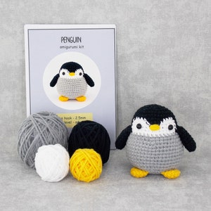 DIY amigurumi crochet kit penguin  / craft project crochet penguin / handmade penguin /