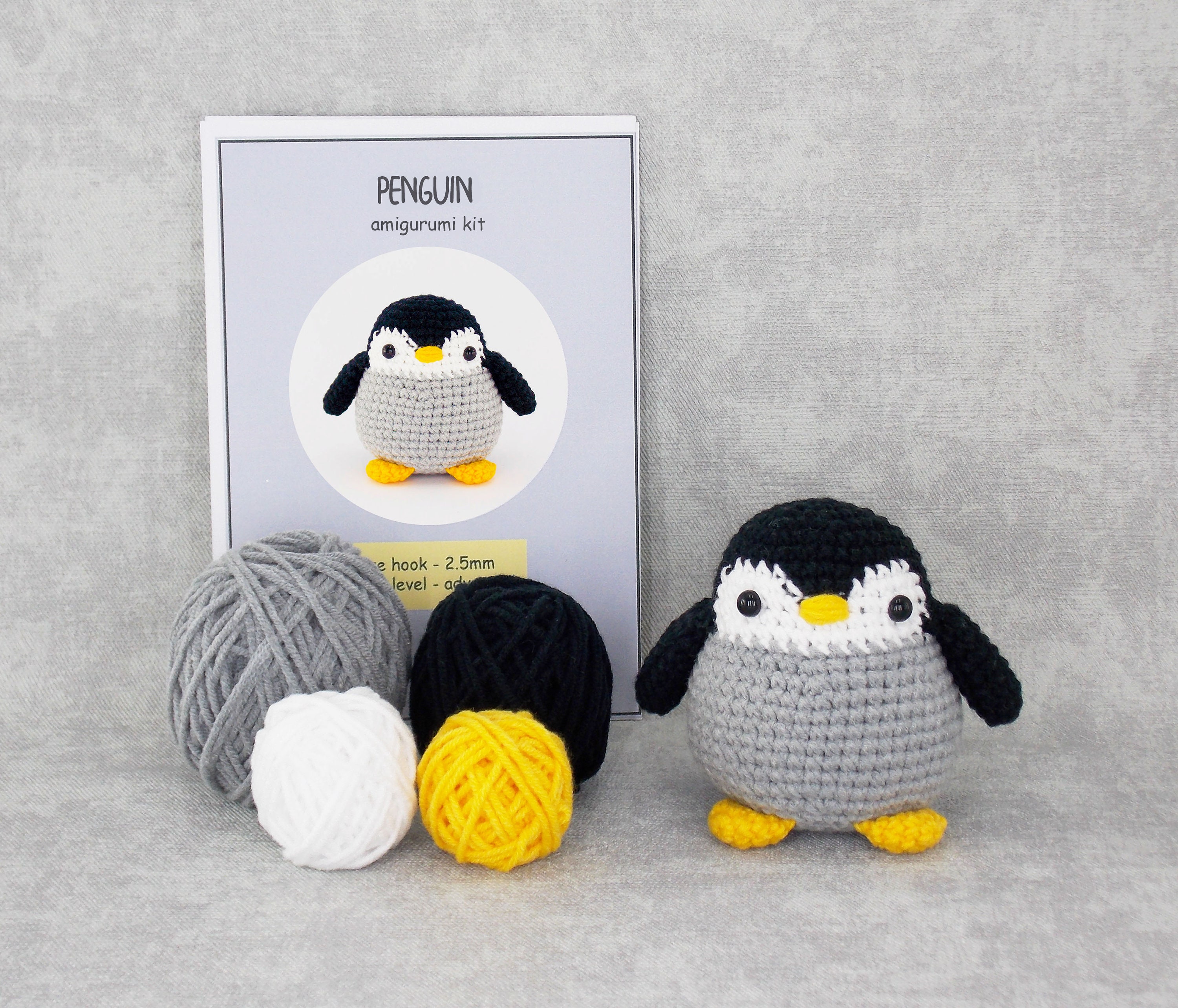 DIY amigurumi crochet kit pingüino / proyecto artesanal crochet