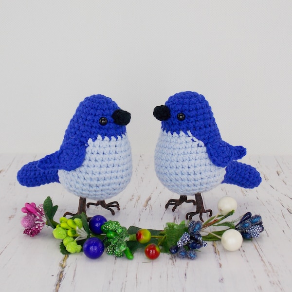 Amigurumi crochet pattern bluebird / crocheted bluebird / amigurumi birds / crochet pattern bird /