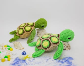 Haakpatroon zeeschildpad amigurumi: knuffeldier (pdf-patroon)