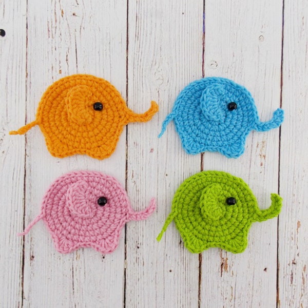 Crochet pattern applique elephant