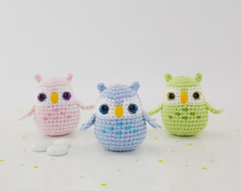 Gehaakt uilenpatroon amigurumi: knuffeldier (pdf-patroon)
