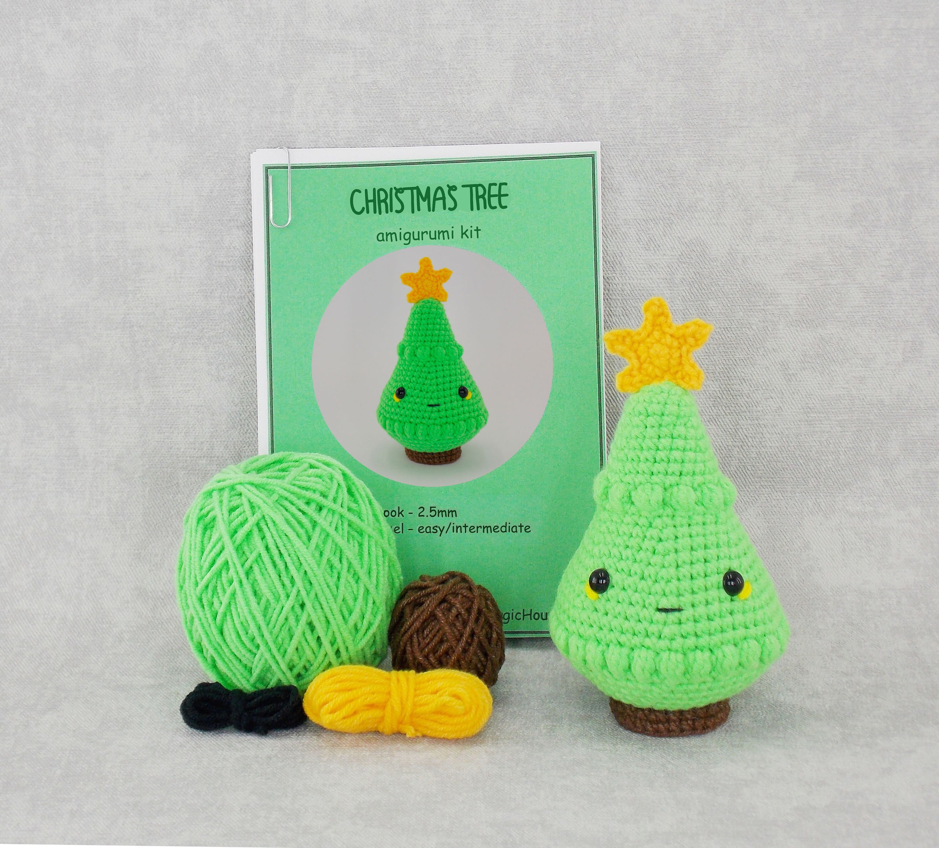 DIY Amigurumi Crochet Kit Christmas Tree / Craft Project / 