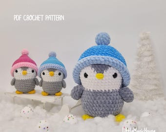Padrão de crochê de pinguim amigurumi: Animal de pelúcia (padrão em PDF)