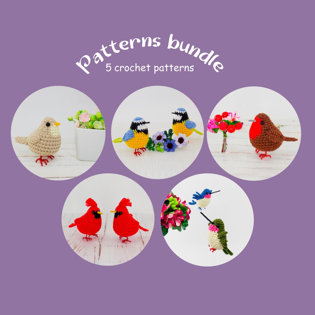 Set of Crochet Patterns / Birds / - Etsy