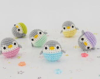 Haakpatroon pinguïn amigurumi, klein speelgoed (pdf-patroon)