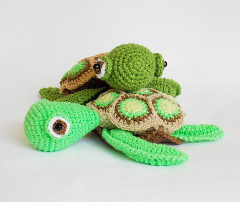 Amigurumi crochet pattern sea turtle / crocheted turtle / amigurumi animals / stuffed turtle / easy crochet pattern / baby toy turtle / image 7