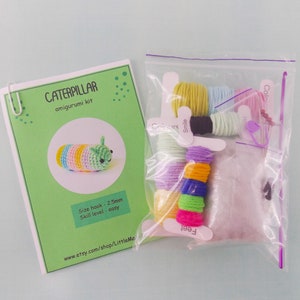 DIY amigurumi crochet kit little caterpillar / craft project crochet caterpillar / image 4