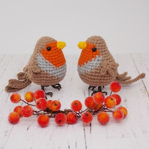 Amigurumi crochet pattern bird robin / crocheted robin / amigurumi birds / crochet pattern cardinal /