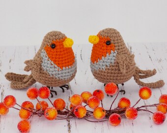 Amigurumi crochet pattern bird robin / crocheted robin / amigurumi birds / crochet pattern cardinal /