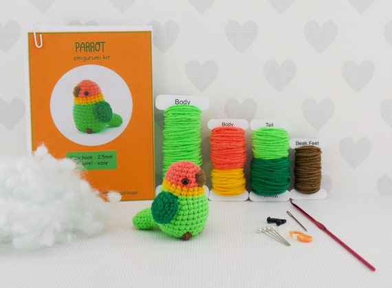 DIY Amigurumi Crochet Kit Little Parrot / Craft Project | Etsy