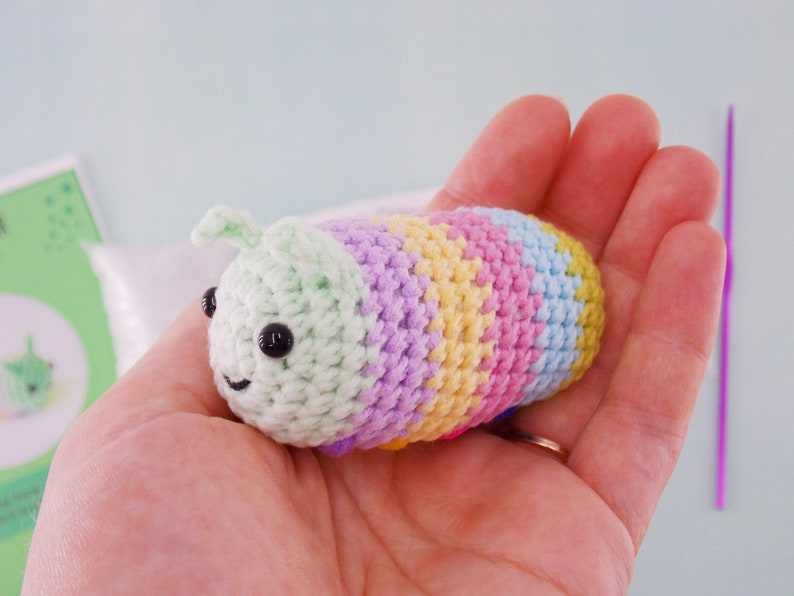 DIY amigurumi crochet kit little caterpillar / craft project crochet caterpillar / image 8