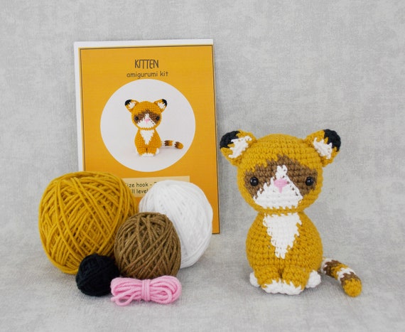 DIY Amigurumi Crochet Kit Kitten / Craft Project Crochet Cat / Handmade Cat  / 