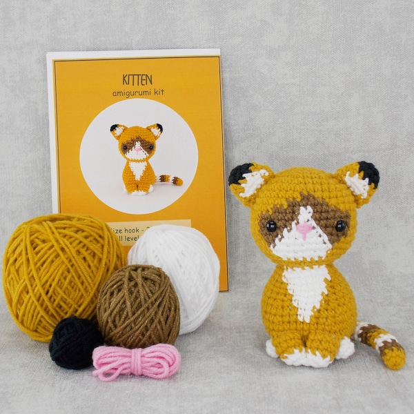 DIY kit amigurumi au crochet chaton / projet artisanal chat au crochet / chat fait main /