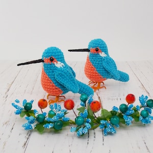 Amigurumi crochet pattern bird kingfisher / crocheted kingfisher / amigurumi birds / crochet pattern kingfisher /
