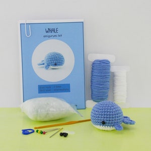 DIY amigurumi crochet kit little whale / craft project crochet whale / handmade whale /