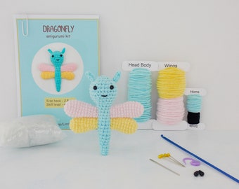 DIY amigurumi crochet kit little dragonfly / craft project crochet dragonfly /