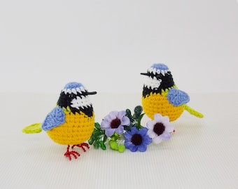 Amigurumi crochet pattern great tit / crocheted great tit / amigurumi birds / crochet pattern bird /