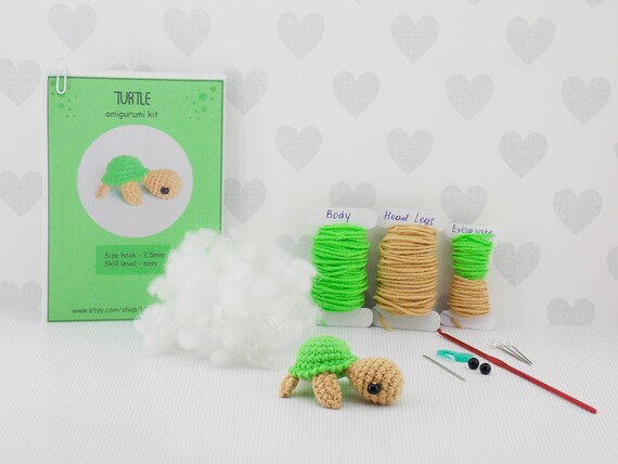 DIY amigurumi crochet kit little turtle | Etsy