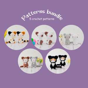 Set of crochet patterns kittens