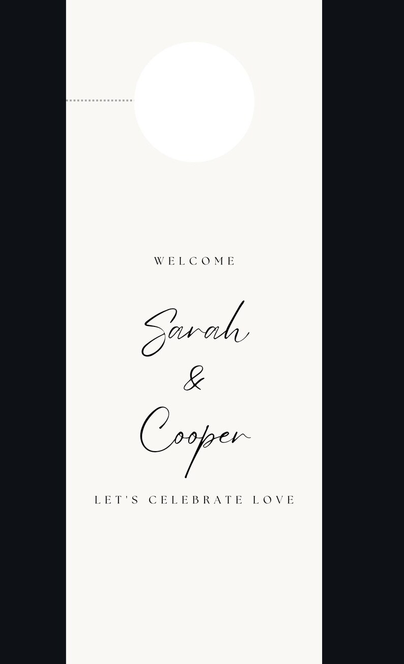 Editable Wedding Door Hanger Template Canva DIY (instant Download) Etsy