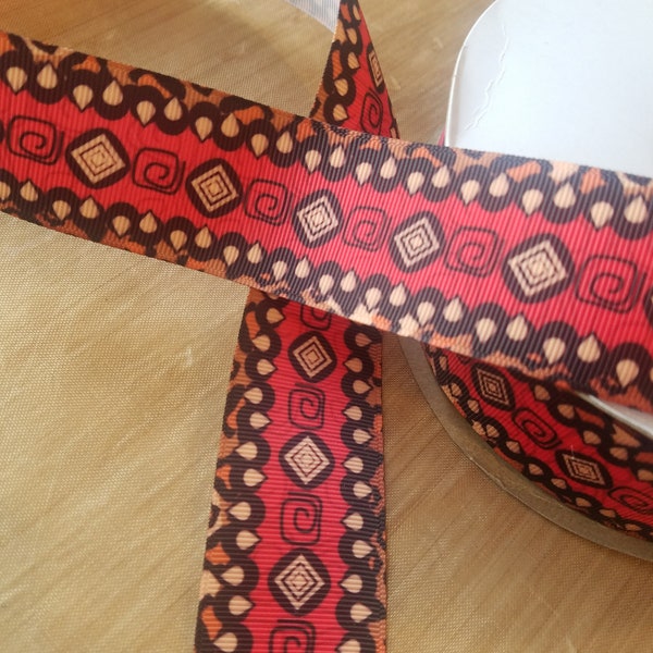 SALE Tribal Safari Animal Kingdom inspired 1.5 Grosgrain ribbon THREE yard lot set