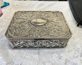 Vintage Godinger Silver Plate Trinket Jewelry Box - Etsy
