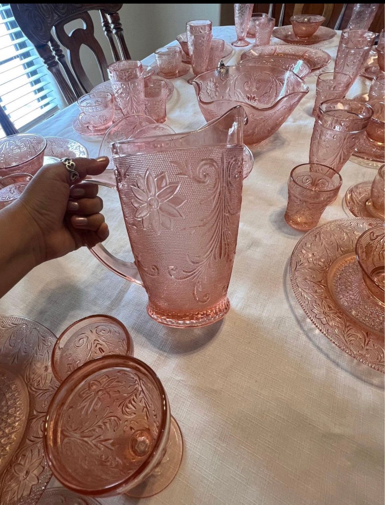 Pink / Peach Tiara Pitcher by Indiana Glass Company - Etsy