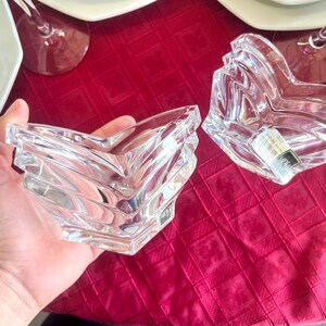 Vintage Mikasa Deco Art Heavy Lead Crystal Votive Candle Holder Set of 2 Made In Germany